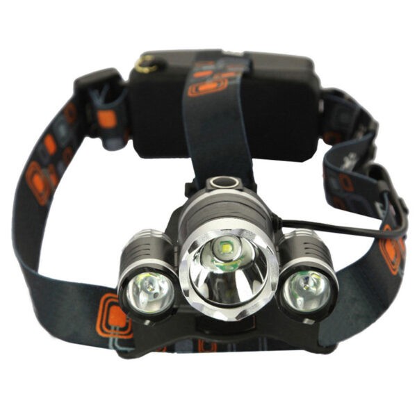 Lanterna frontala din aluminiu Cree-XML T6 cu 3 LED-uri, 6000 lumeni