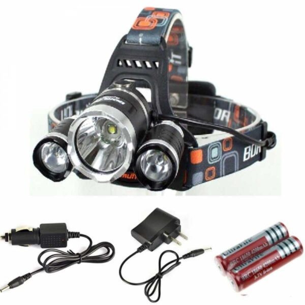 Lanterna frontala de cap cu lupa Cree T6, 3 LED-uri
