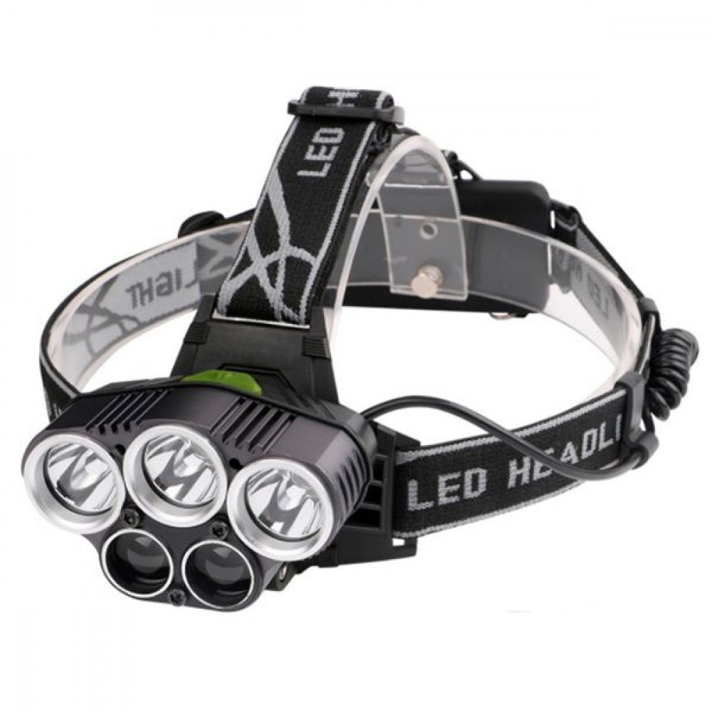 Lanterna frontala T6 XPE cu 5 surse de iluminare, 8000 lumeni