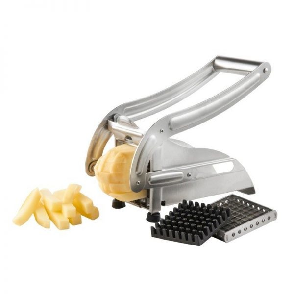 Aparat din inox Potato Chipper pentru feliat cartofi, argintiu
