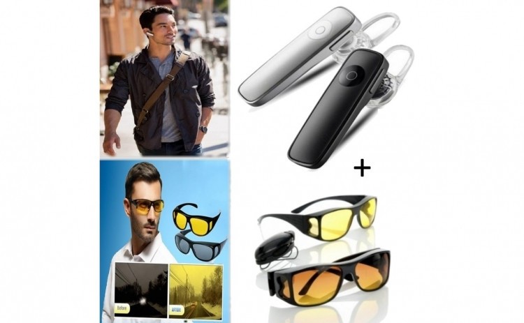 Casca Bluetooth + Set 2 perechi ochelari de condus