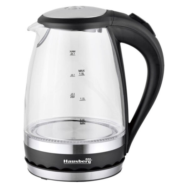 Cana fierbator cu rotire 360 grade Hausberg HB-3613, LED, Capacitate 1.5L, Putere 2200W