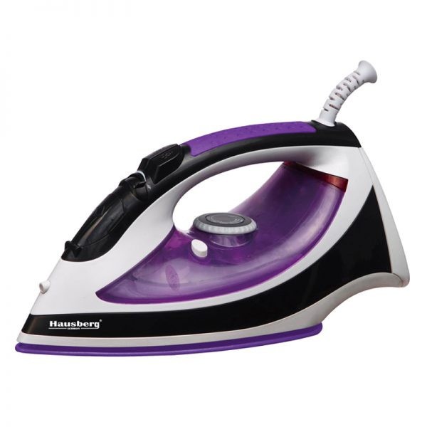 Fier de calcat cu talpa ceramica Hausberg HB-7802, Putere 2200 W, Capacitate 0.4L, Mov