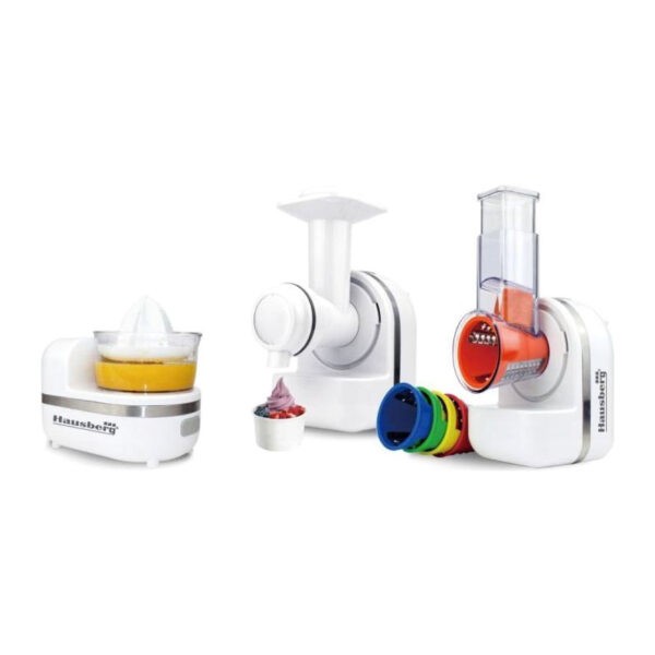 Robot bucatarie 3 in 1 Hausberg HB-7521, 5 accesorii, Putere 150W, Alb