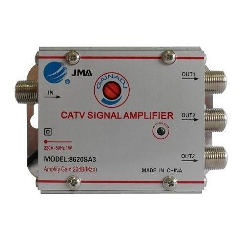 Amplificator semnal TV cu 3 iesiri, LED, alimentare 220V