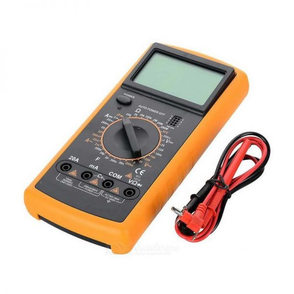 Multimetru digital DT9205A, carcasa antisoc, baterie 9V