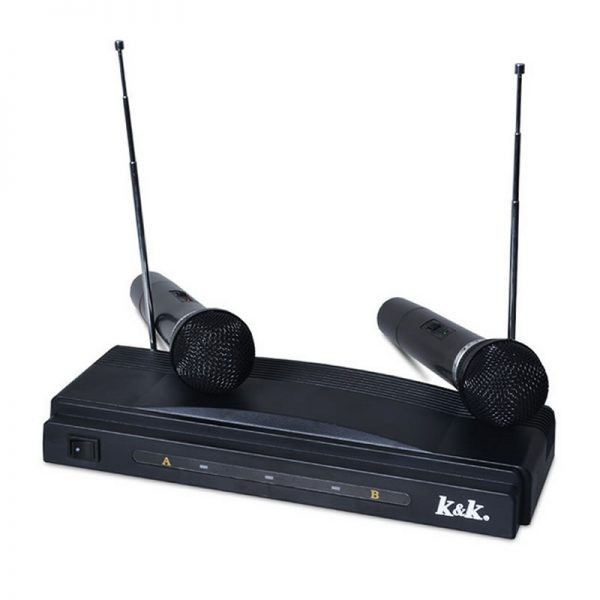 Set 2 microfoane wireless K&K AT-306, emisie FM, 10m