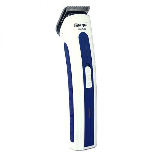 Aparat de tuns cu LED Gemei GM-689, Alb/Albastru