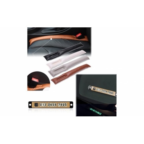 2 x Pernute auto - pentru umplerea spatiilor goale dintre scaune + Suport/ placa pentru numarul de telefon, pentru interior parbriz