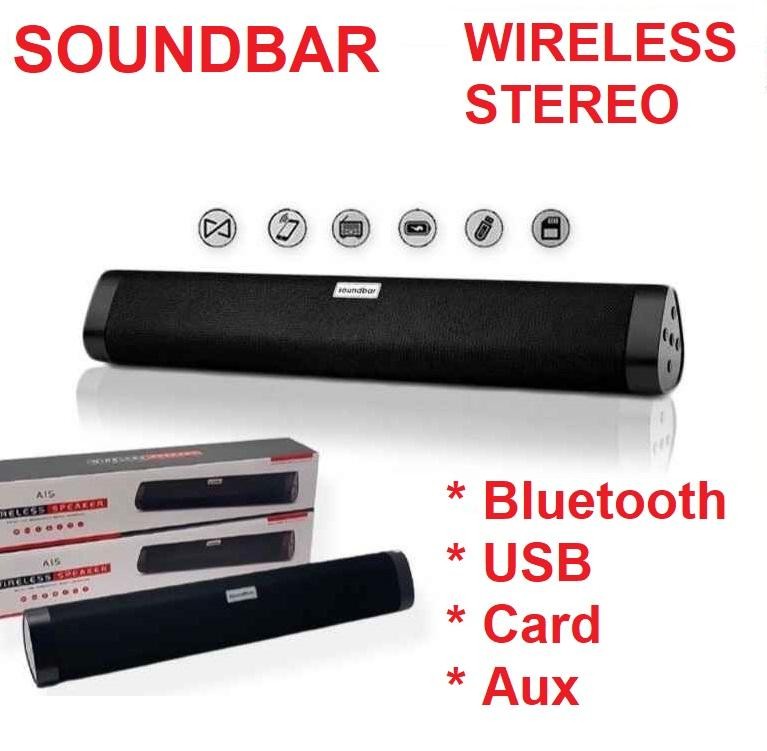 Soundbar Bluetooth Stereo, Incarcare USB, Slot Card, Aux, 2x5W, A15