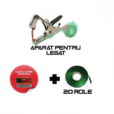 Dispozitiv pentru legat plante si vita de vie + 20 de role + 10.000 capse