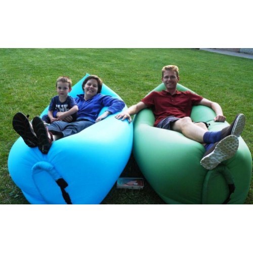Set 2 x Canapea -Saltea Gonflabila tip Sezlong Lazy Bag pentru Plaja sau Piscina, Umflare Rapida fara Pompa 