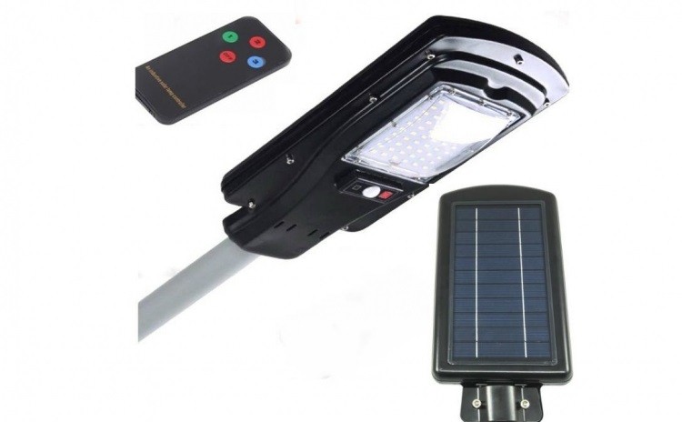 Proiector stradal cu panou solar, senzor de miscare si telecomanda 30W 