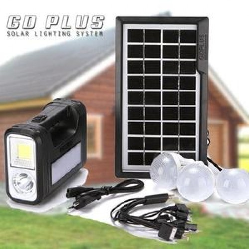 Kit Solar cu panou voltaic, Lanterna LED USB 3 Becuri