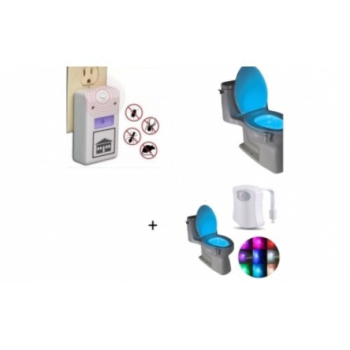 Lampa Led cu incarcare solara si senzor de miscare + Cadou: Aparat anti insecte si rozatoare