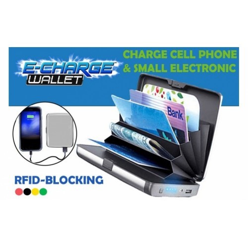 Portofel securizat pentru carduri cu incarcator baterie externa 2 in 1