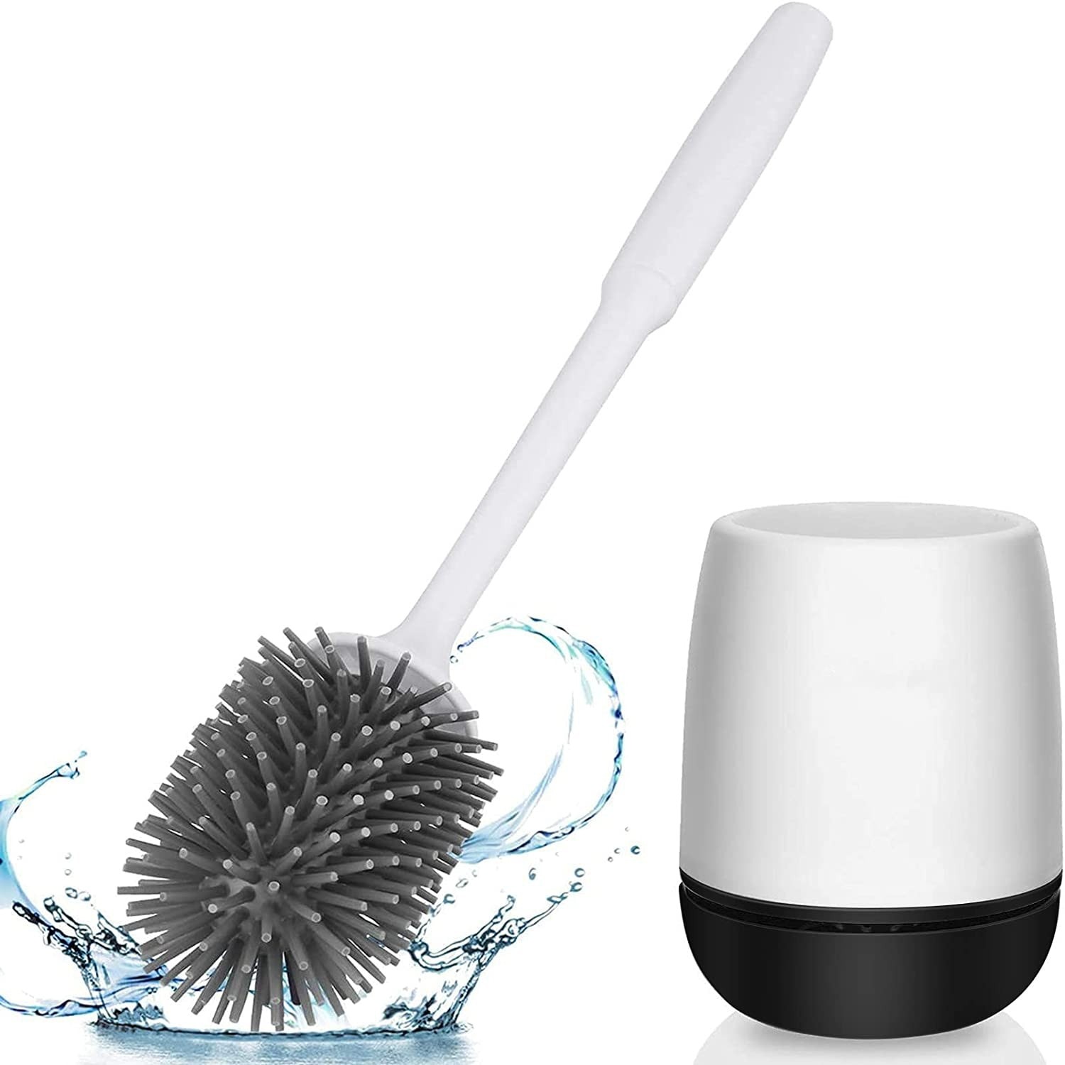 Perie de toaleta cu suport rotund / dreptunghic, Polipropilena/Cauciuc termoplastic