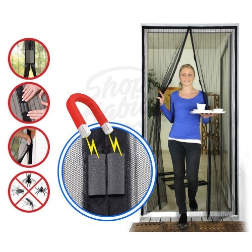 Set 2 perdele anti insecte cu inchidere magnetica
