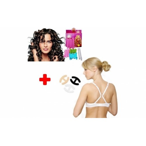 Set bigudiuri spiralate + Clips pentru bretele de sutien
