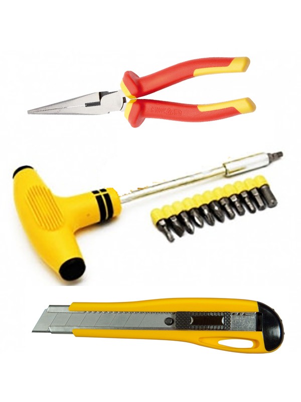 Set 3 unelte surubelnita cu biti, patent spit si cutter