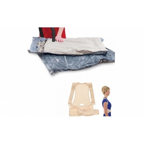 Suport corector pentru spate + Cadou set 2 saci de vidat haine - 50 x 60 cm