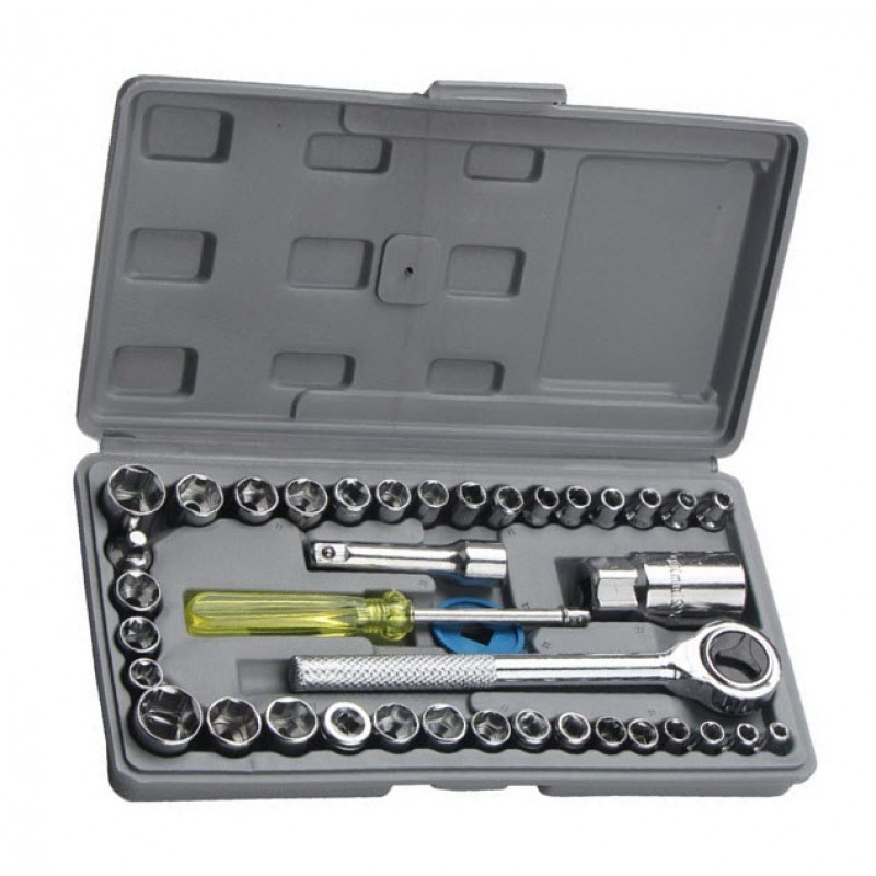 Set complet capete tubulare si cheie 40 piese