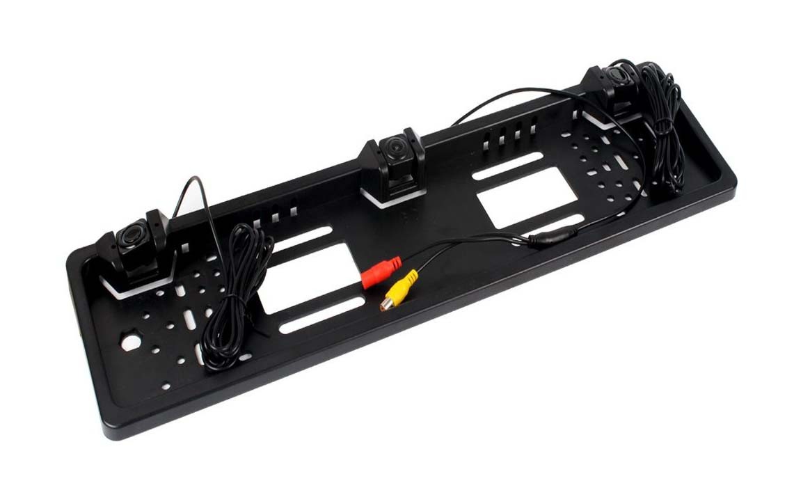 Suport auto numar inmatriculare asistenta parcare cu senzori si camera mers inapoi