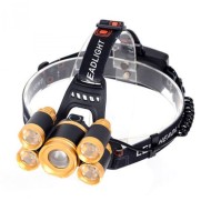 Lanterna frontala din aluminiu cu 5 LED-URI si 2000 Lumeni