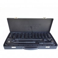 Trusa profesionala Black Chrome tubulare impact 1/2" 17 piese