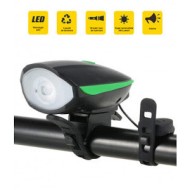 Lanterna LED 1W far bicicleta cu sonerie si incarcare USB, FY058