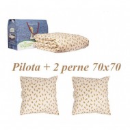 Set pilota puf gasca si 2 perne, 200x220 cm