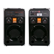 SET 2 BOXE ACTIVE, BASS PUTERNIC, CU AMPLIFICATOR, BECULETE CU LUMINI PE BASS, CONECTIVITATE BLUETOOTH, PORT USB, AUX IN, CARD SD, 240W RMS, IMPEDANTA 4-8 OHMI, NEGRU