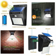 4 x Lampa 20 leduri cu incarcare solara si senzor de miscare