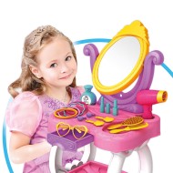 Masuta de machiaj cu oglida pentru fetite, 15 accesorii incluse