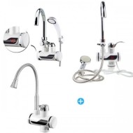 Pachet: Robinet Electric display pentru dus, pentru Incalzit Apa cu Dus, Furtun + Para + Robinet electric cu display