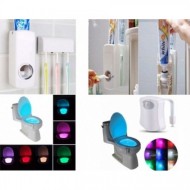 Dozator automat cu senzor pasta de dinti + Cadou: Suport periute + Lampa Led WC cu senzor