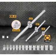 Set 17 piese chei tubulare torx cu sina si antrenor culisant