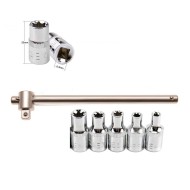 Set 5 tubulare torx E 1/4 cu antrenor culisabil