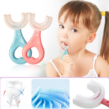 Periuta de dinti, silicon, pentru bebelusi, forma de U